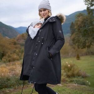 Seraphine Black Premium 3 in 1 Maternity Babywearing Parka